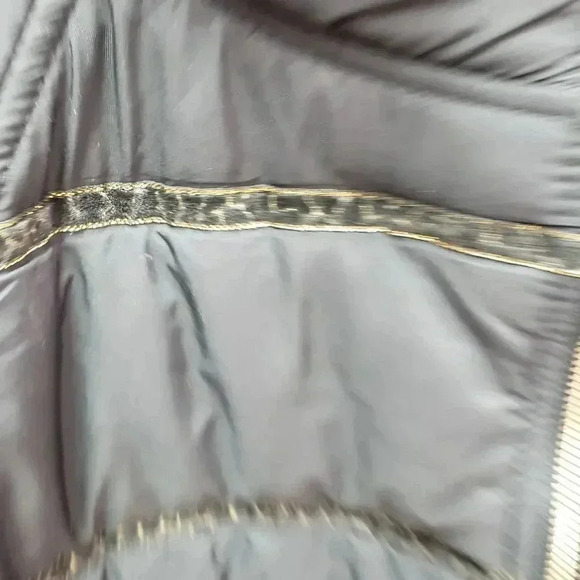 Chico's Reversible Puffer Jacket Black/Animal Print - Picture 2 of 6